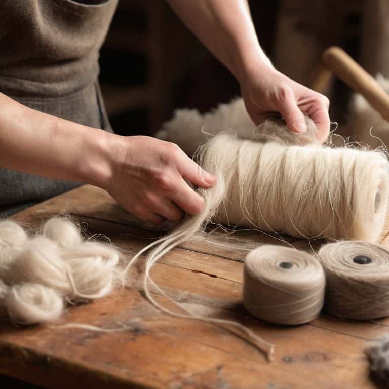 Carpenter carding wool fibers