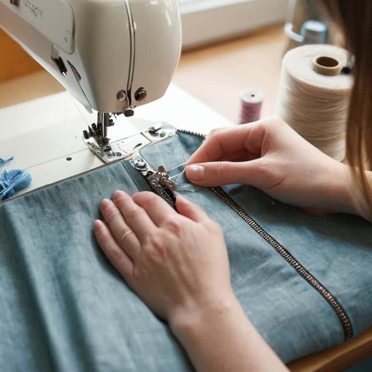 Sewing zipper into project bag tutorial