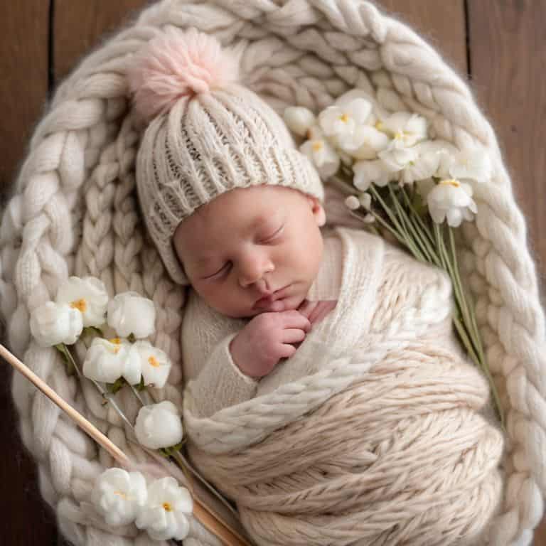 Baby wrapped in yarn love
