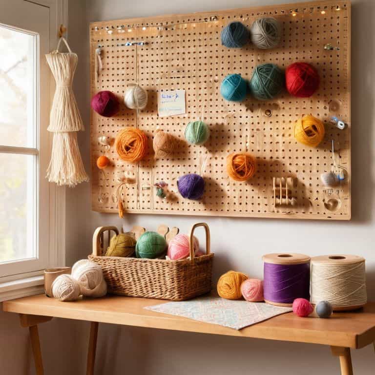 Yarn storage pegboard organization solution