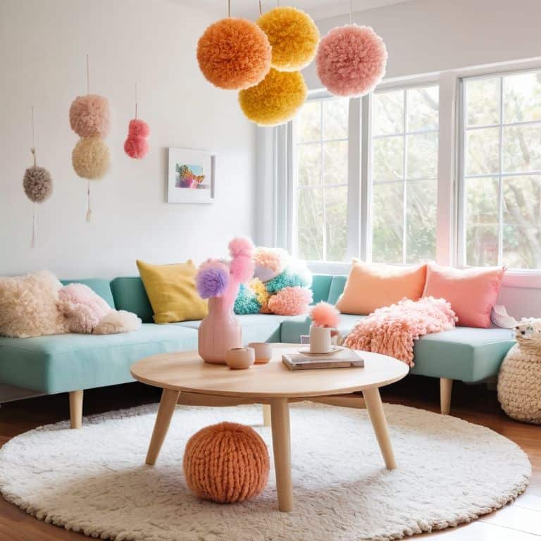 Pom poms in creative decor