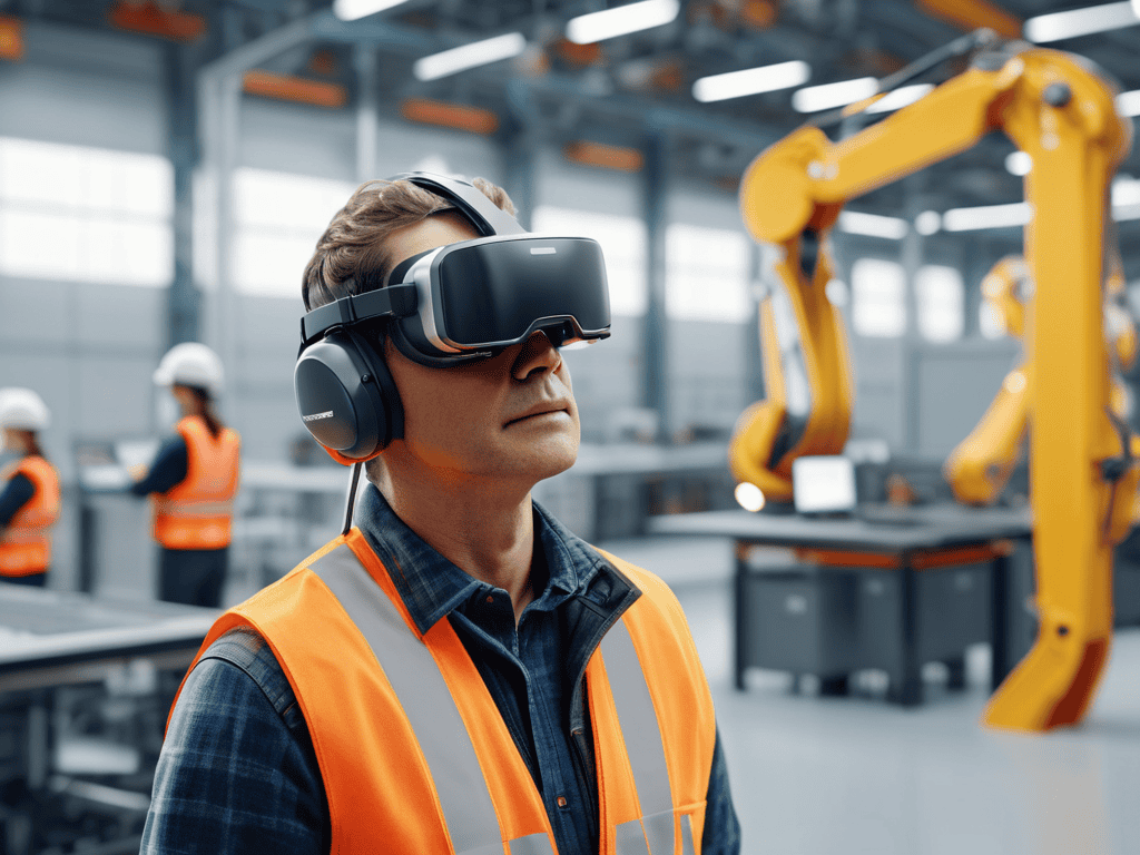 Industrial XR Headsets in use
