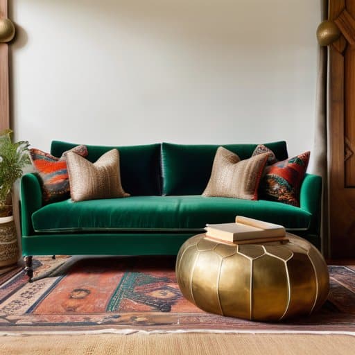 Cozy living room with Tactile maximalism decor